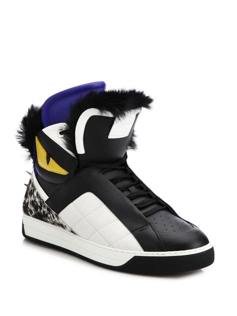 fendi monster fur sneakers|fendi high heel sandals.